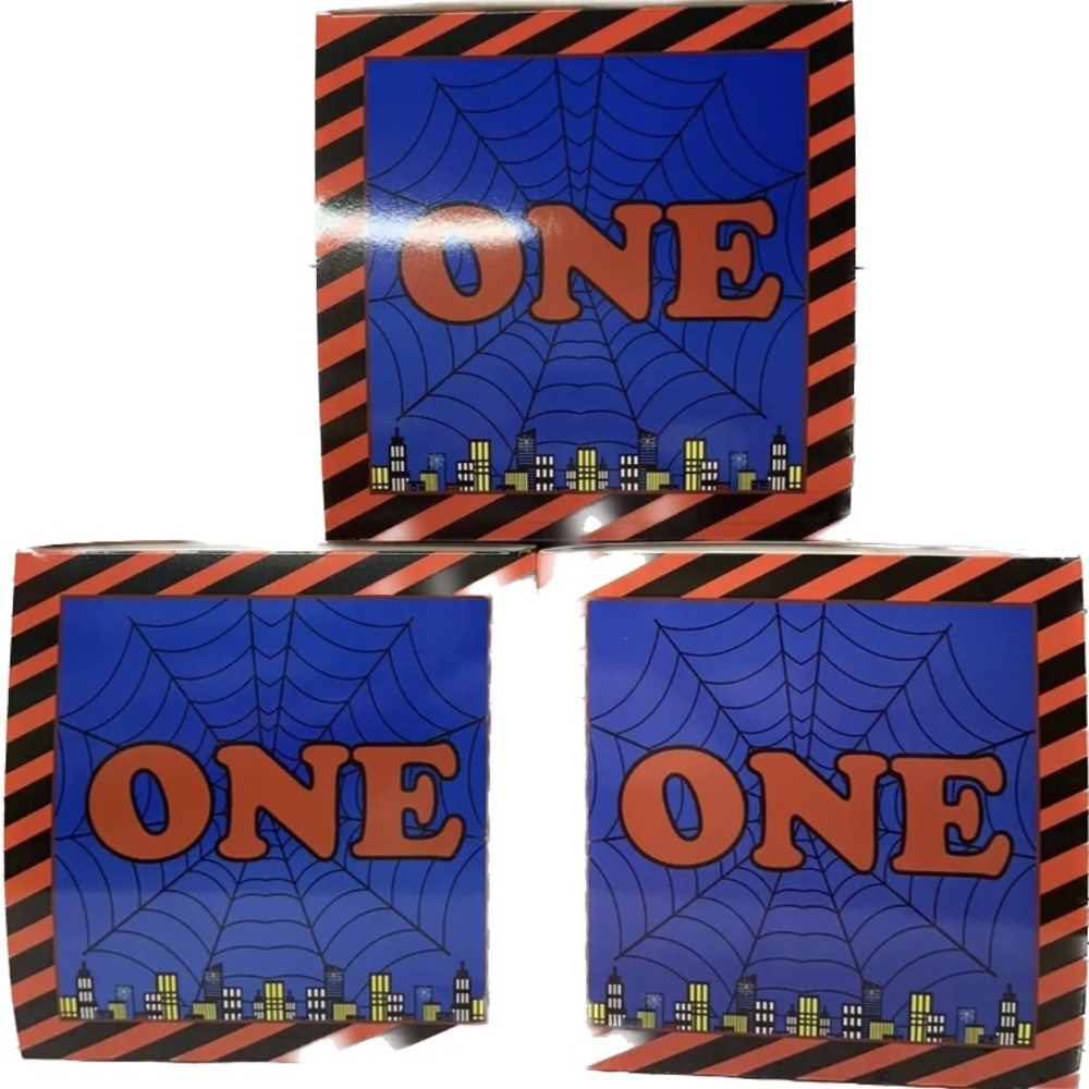 Spiderman 1st Birthday Boxes Decorations, 3pcs